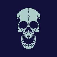 Skull with an open mouth with dark background vector