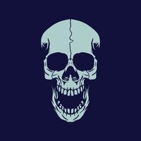 Skull with an open mouth with dark background vector