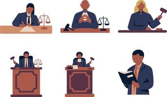 people in a meeting People in office Law court justice flat design vector