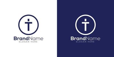 Letter T Christian plus logo design template vector