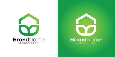 Eco home logo design template vector