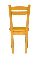 back view of wooden chair isolated on white with clipping path photo