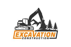 excavador logo modelo vector. pesado equipo logo vector para construcción compañía.
