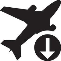 Plane icon symbol image vector, illustration of the flight aviation in black image. EPS 10 vector