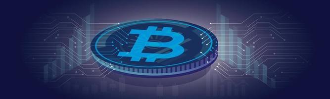 BTC crypto banner eps art vector