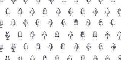 Simple microphone icon pattern background vector