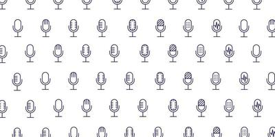 Simple microphone icon pattern background vector