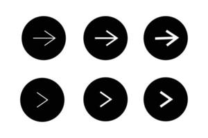 set of arrow i round shape button vector