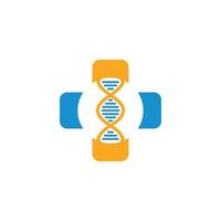 Dna genetic logo icon illustration vector