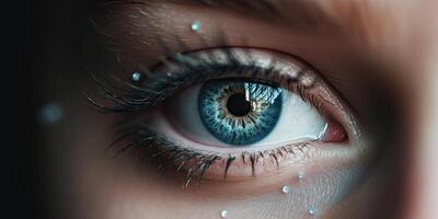 foto de macro Disparo detalle hermosa hembra azul ojo