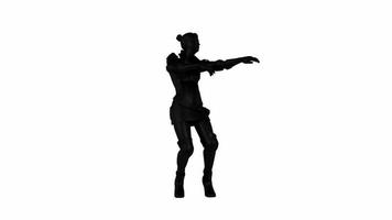 sexy silhouette di persone danza con grazioso movimenti su un' bianca sfondo, integrato di ombre, un' Impressionante visivo elemento quello sottolinea artistico creatività e ritmo. video
