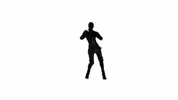 sexy silhouette of people dancing with graceful movements on a white background, complemented by shadows, a striking visual element that emphasizes artistic creativity and rhythm. video