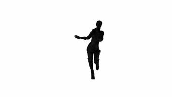 sexy silhouette of people dancing with graceful movements on a white background, complemented by shadows, a striking visual element that emphasizes artistic creativity and rhythm. video