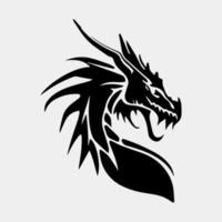 Plantilla de logotipo de diseño de ilustración de icono de vector de dragón