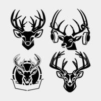 set of deer head logo vector design