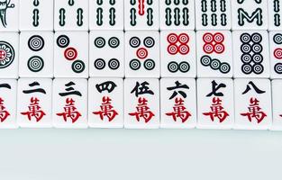 harbin, China - dic 30, 2018-mahjong es el antiguo asiático tablero juego. foto