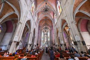 Guangzhou, CHINA - APR 03 2017-Sacred Heart Cathedral. is a Gothic Revival Roman Catholic cathedral in Guangzhou, China photo