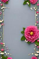 Colorful simple floral decoration, tiny flower illustration, background template, creative arrangement of nature and flowers. Good for banner, wedding card invitation draft, design element, and other. photo