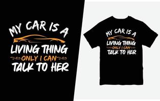 Car T shirt design,  typography Free Vector. vector