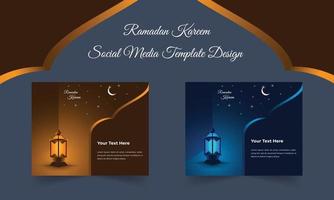 Ramadán kareem social medios de comunicación diseño enviar modelo vector