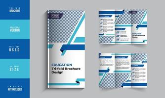 Education Tri-fold Brochure Template Design vector