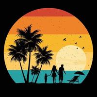 Summer vintage illustration t shirt design vector