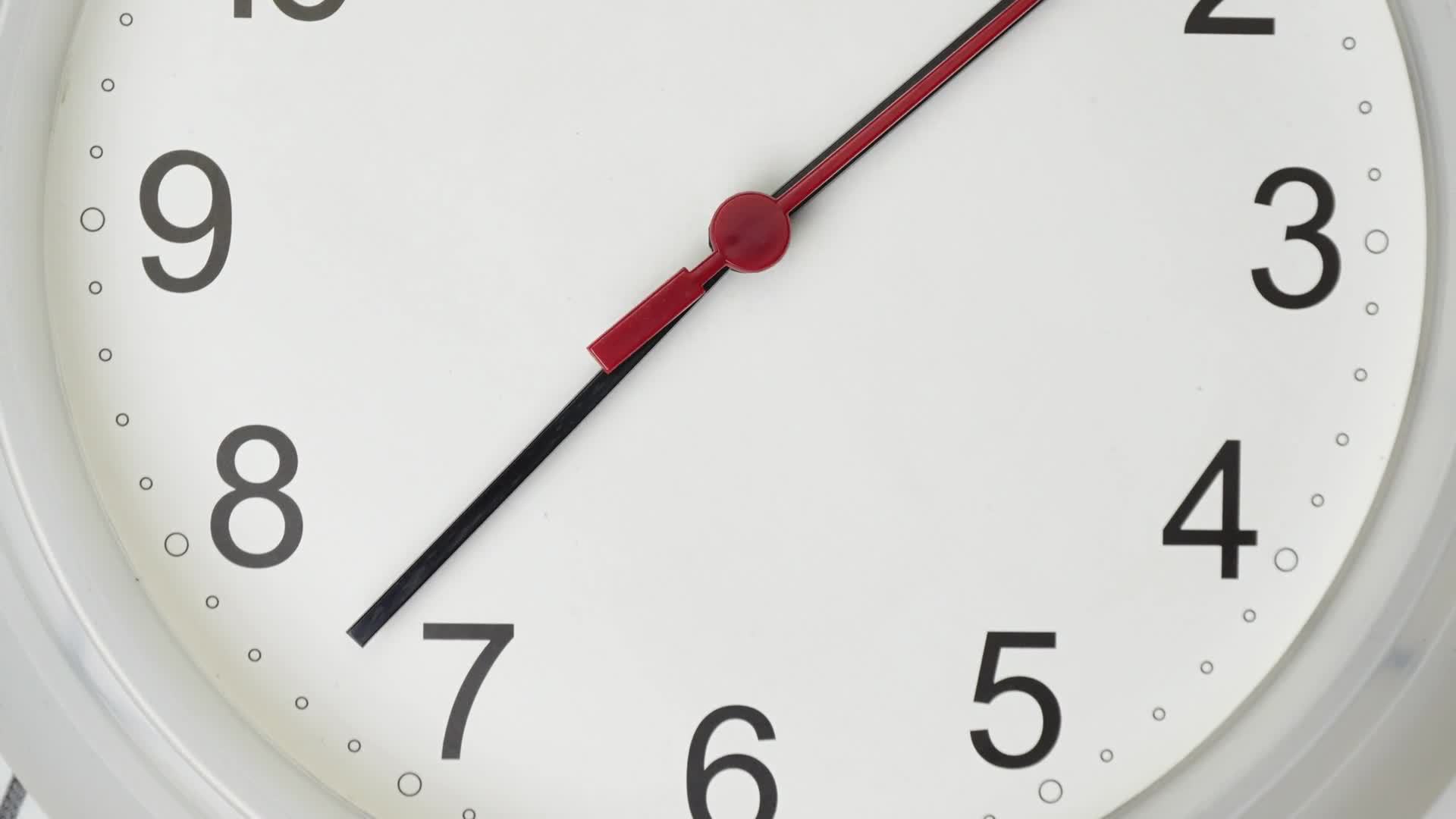 Rush hour, eat lunch Twelve o'clock Time lapse on White background