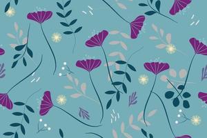 Purple flower seamless pattern hand drawn vector illustration design for interior fashion, fabric, textile and others