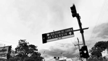 Playa del Carmen Quintana Roo Mexico 2022 Turquoise green road and traffic signs Playa del Carmen Mexico. video