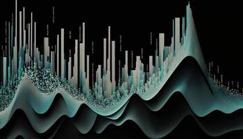 , stock market chart lines, financial graph on technology abstract background represent financial crisis, financial meltdown. Technology concept, trading market concept. photo