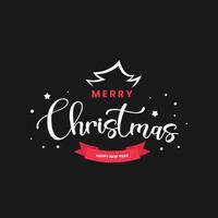 Merry Christmas Happy New Year Black Design Backdrop Template vector