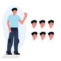 Collection of Illustrations with People Template vector