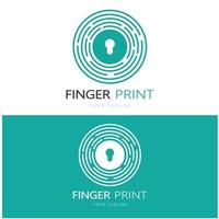 sencillo plano huella dactilar logotipo, para seguridad,identificación,insignia,emblema,negocios tarjeta, digital, vector foto