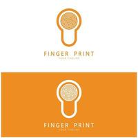 sencillo plano huella dactilar logotipo, para seguridad,identificación,insignia,emblema,negocios tarjeta, digital, vector foto