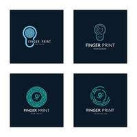 simple flat fingerprint logo,for security,identification,badge,emblem,business card,digital,vector vector