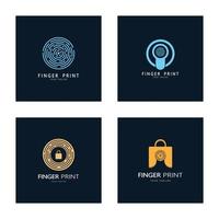 simple flat fingerprint logo,for security,identification,badge,emblem,business card,digital,vector vector