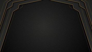 luxury futuristic background with gold and black color and hexagon pattern, luxury banner background design template vector