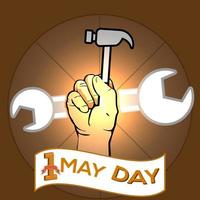 Happy Labor Day. Poster or Banner. 1 May International labour day photo