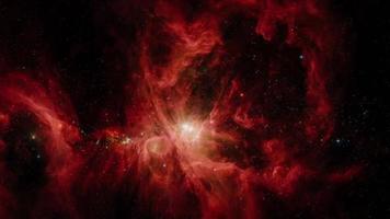 espacio y brillante nebulosa antecedentes. movimiento. video
