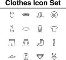 set of clothes icon vector