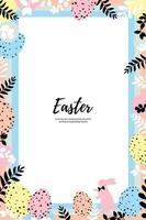 Happy easter decoration background. Easter elements decoration frame for event, invitation, background and banner design. Vector illustration.