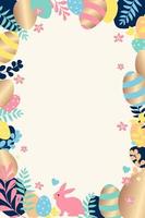 Happy easter decoration background. Easter elements decoration frame for event, invitation, background and banner design. Vector illustration.