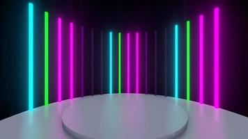 Backstage animation of colorful neon light sticks video