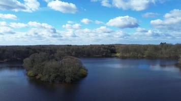 Aerial view of a beautiful lake in Germany sunny weather. video