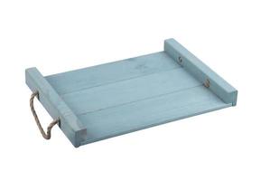Turquoise wooden tray on a white background. photo