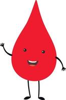 Cute smiling funny blood drop. vector