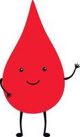 Cute smiling funny blood drop. vector