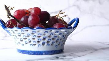 Fresh grape fruit in a bowl video