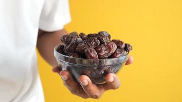 Close up of many date fruit on table video