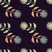 Simple flower seamless pattern. Elegant botanical background. Abstract floral wallpaper. vector